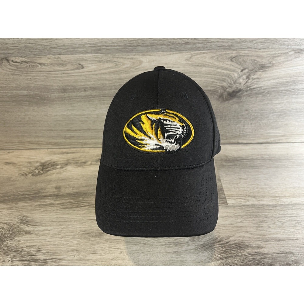 Missouri University Tigers Top Of The World Black FlexFit Cap OSFM Mizzou